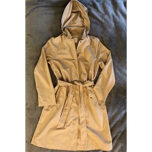 Trench Coat with Removable Hood.